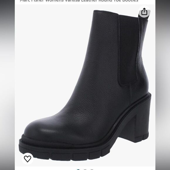 Marc Fisher Vanlisa Leather Lug Sole Pull On Chelsea Boots Size 11 NWOB - Picture 3 of 12